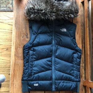 Women’s North Face Down Ski vest-dark teal color